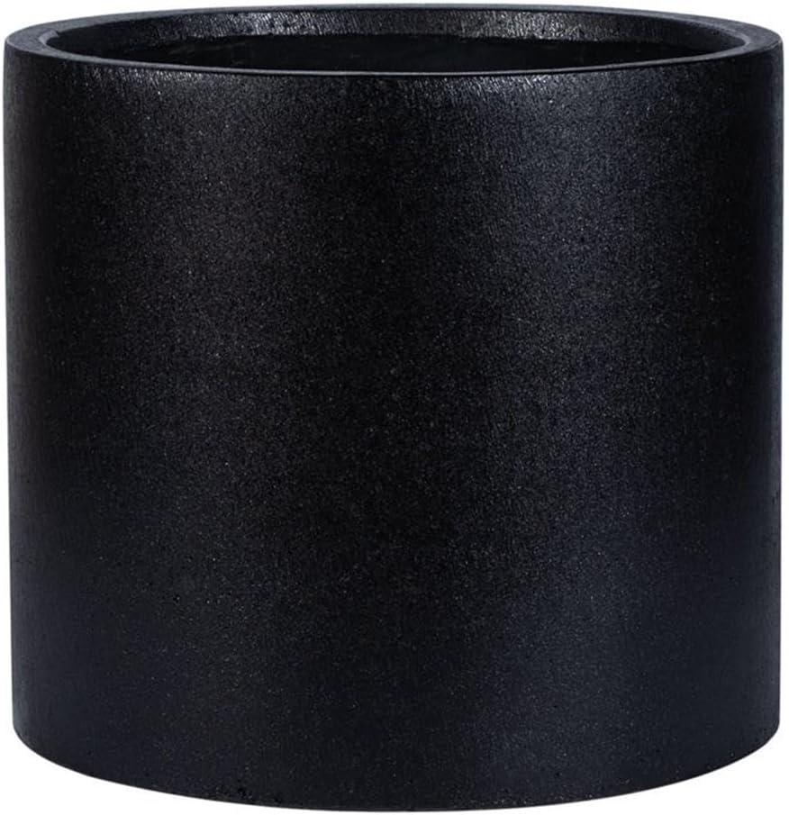 SAFAVIEH Braslen Concrete Modern Solid Round Patio Planter, Black