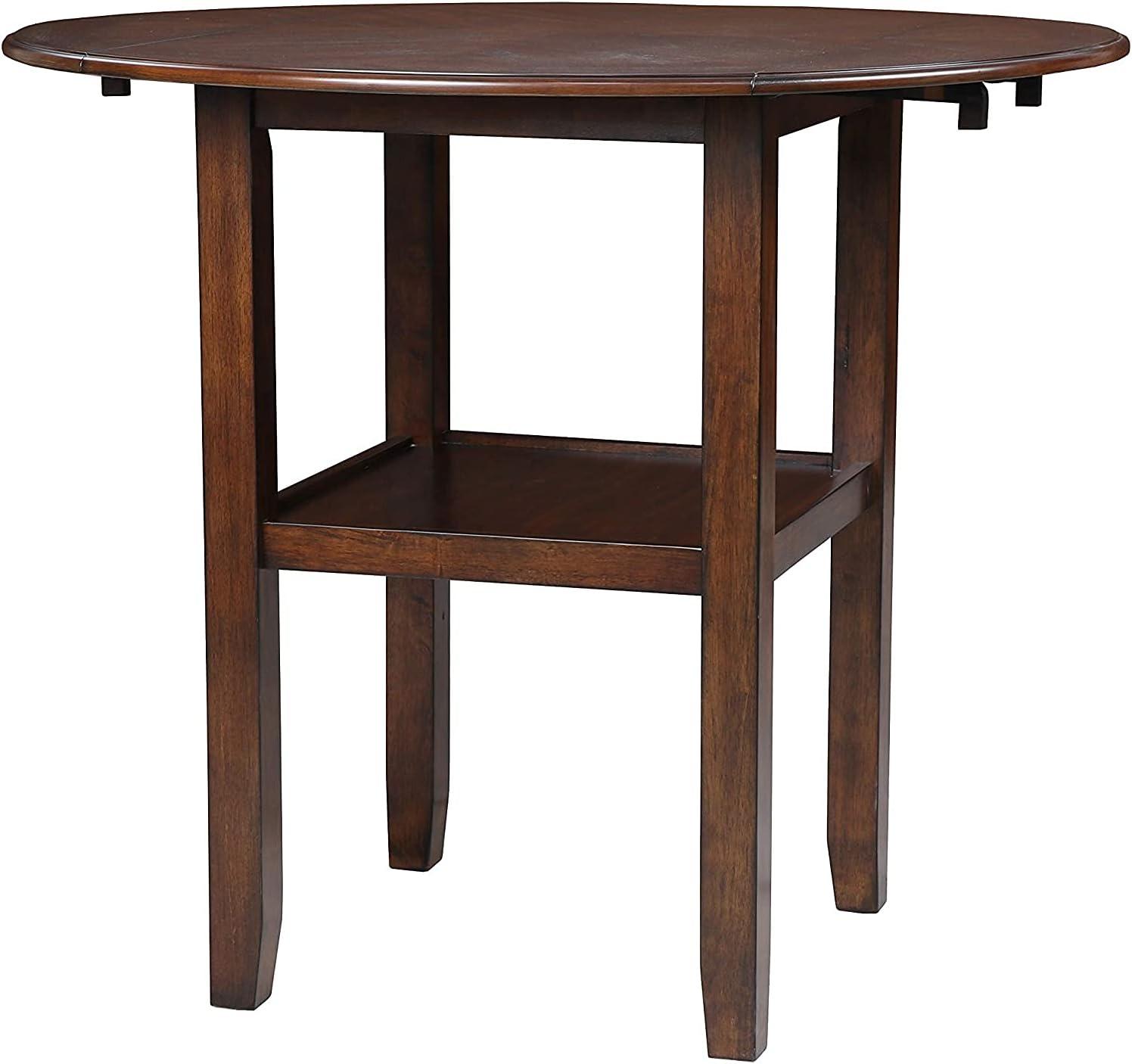 Gia Cherry Wood Counter Height Drop Leaf Table Set with 2 Chairs