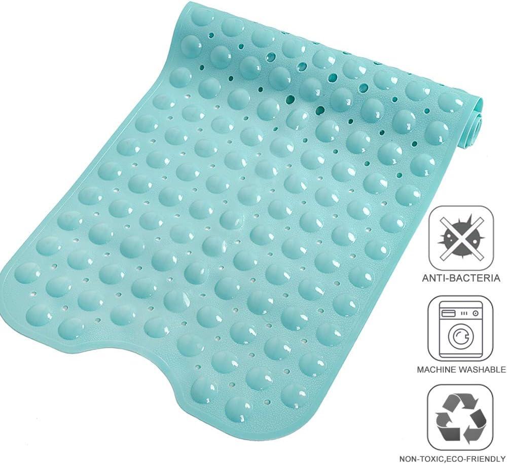 MEKBOK Bathtub and Shower Mats, Extra Long Non-Slip Bath Mat (39" x 16"), Machine Washable Bath Tub Mat for Bathroom-clear green