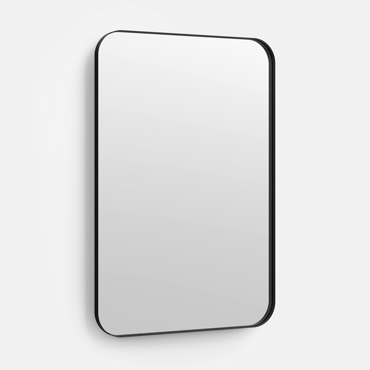 24" x 36" Black Metal Framed Vanity Mirror