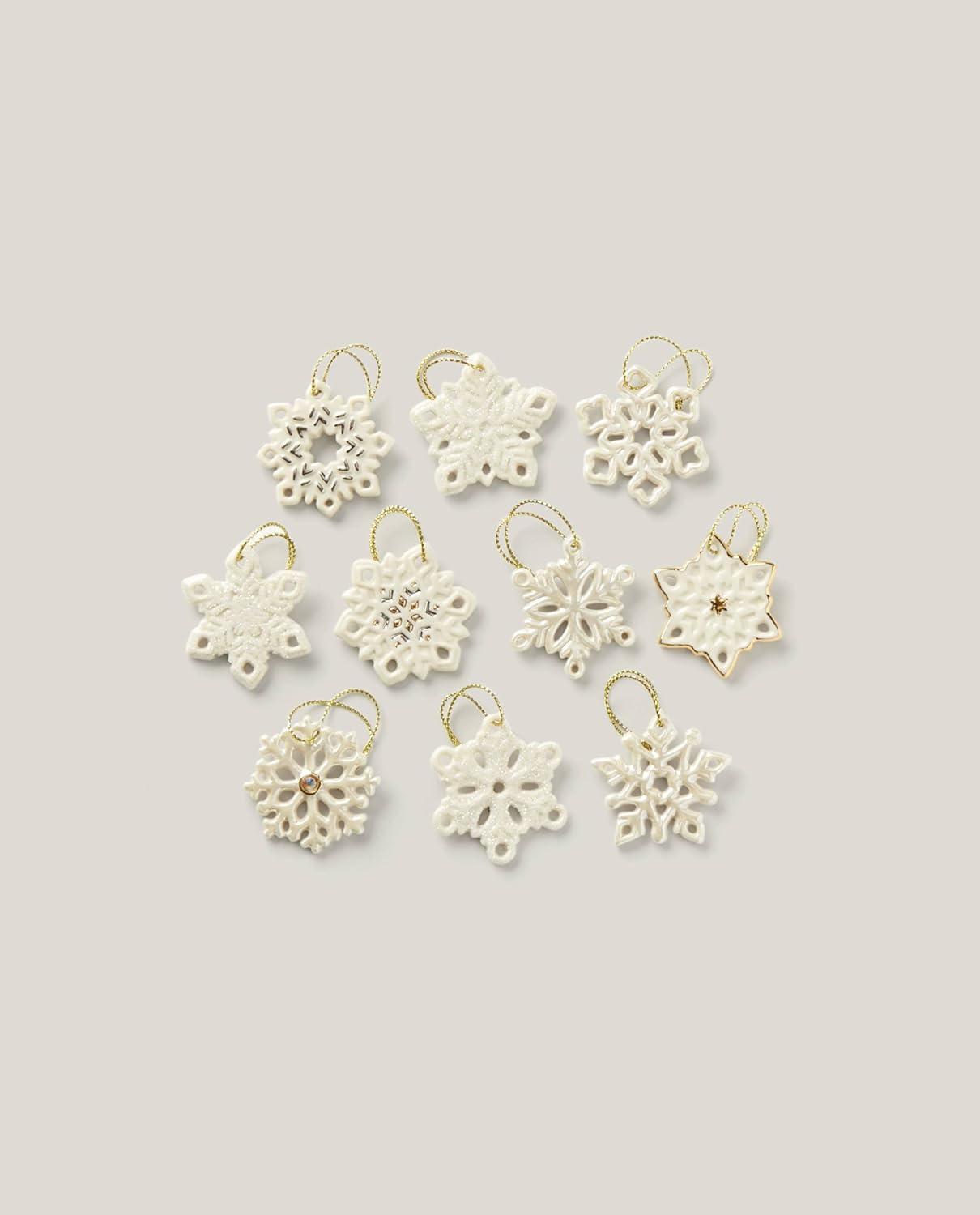 ORNAMENT TREES Snowflake 10 Piece Holiday Shaped Ornament Set