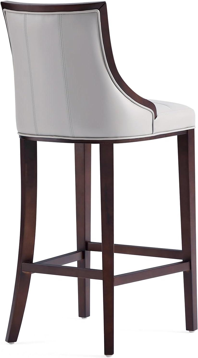 Set of 2 Fifth Avenue Upholstered Beech Wood Faux Leather Barstools - Manhattan Comfort