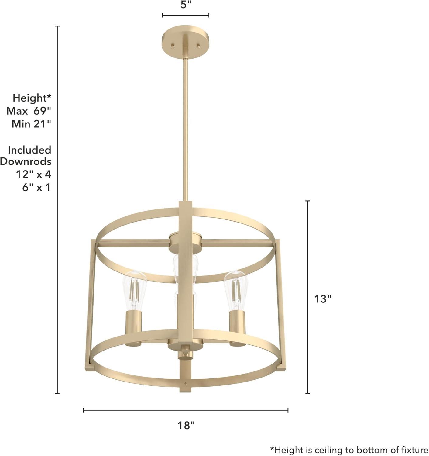 Hunter Fan 4 Modern Alturas Gold Cage Chandeliers