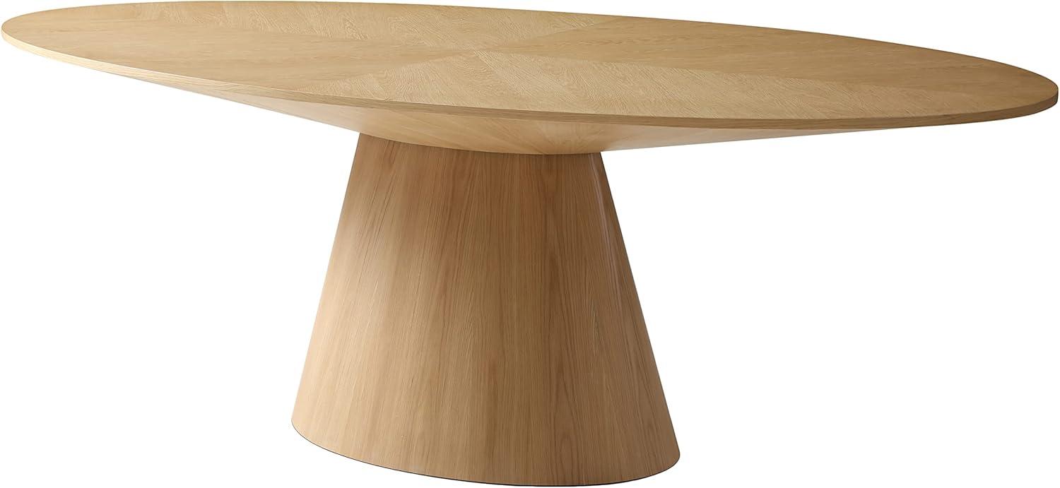 Gavin Transitional Oval White Oak Dining Table, 90" W