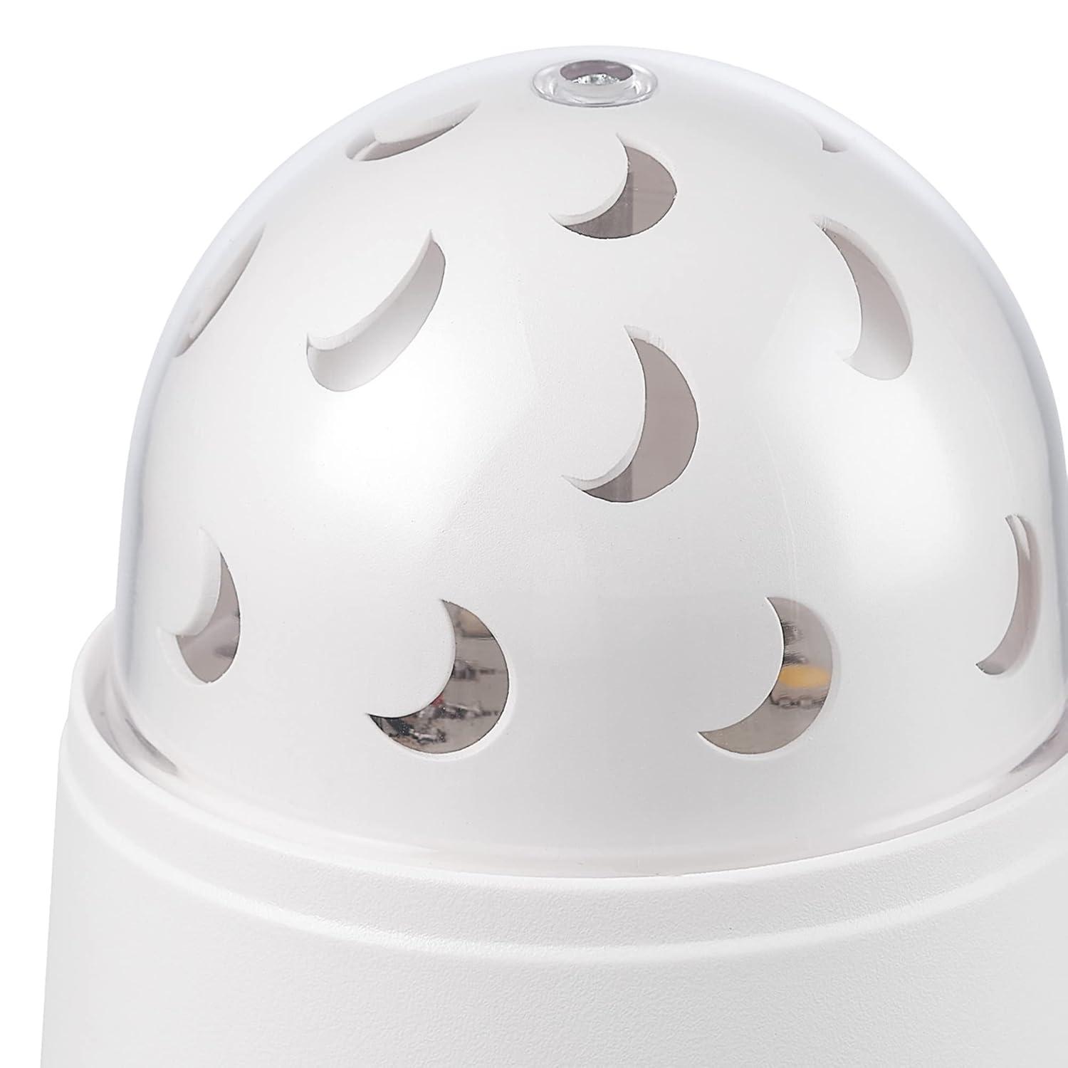 Globe Electric 13767 Rotating Projector Star and Moon LED Integrated Night Lights 2-Pack, 1x Star, 1x Moon, Battery Operated, 30 Min Timer, On/of Button, White Finish