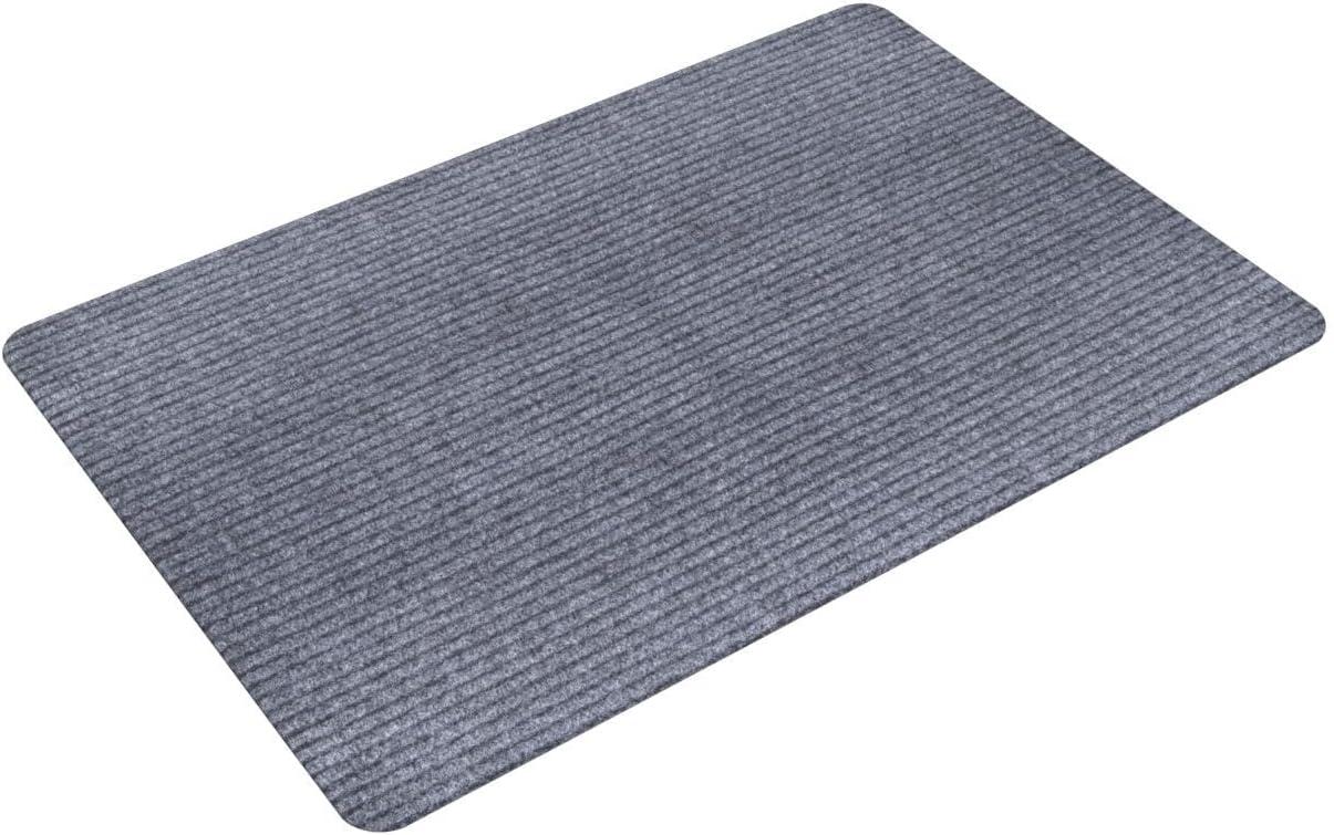 Ottomanson Stepwell Collection Utility Ribbed Garage Mat/Patio/Long Hallway Runner Rug, Gray