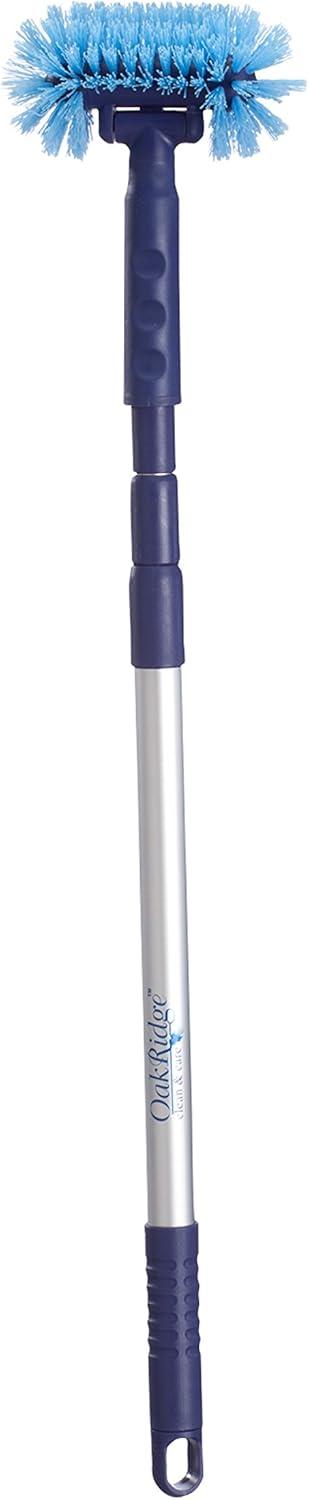 Adjustable Blue and Silver Telescopic Tub and Tile Scrubber