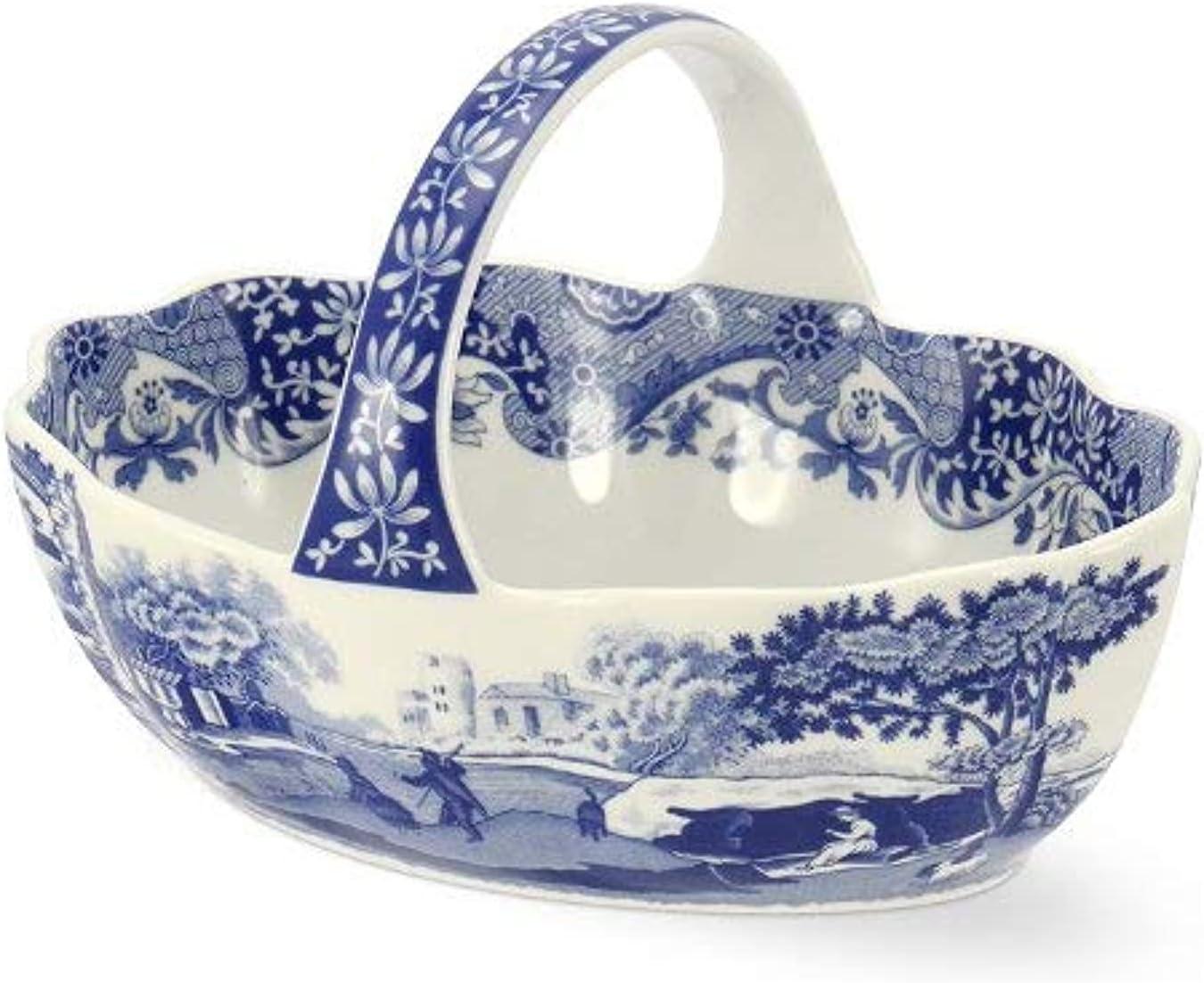 Spode Blue Italian Handled Basket