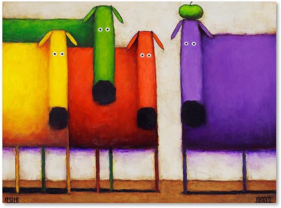 Trademark Fine Art -Daniel Patrick Kessler 'Rainbow Dogs ' Canvas Art - 14''x19''