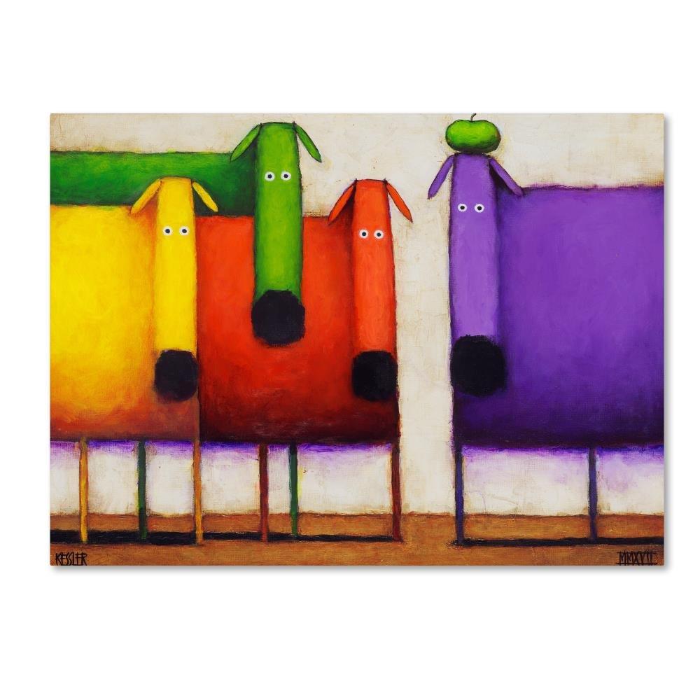 Trademark Fine Art -Daniel Patrick Kessler 'Rainbow Dogs ' Canvas Art - 14''x19''