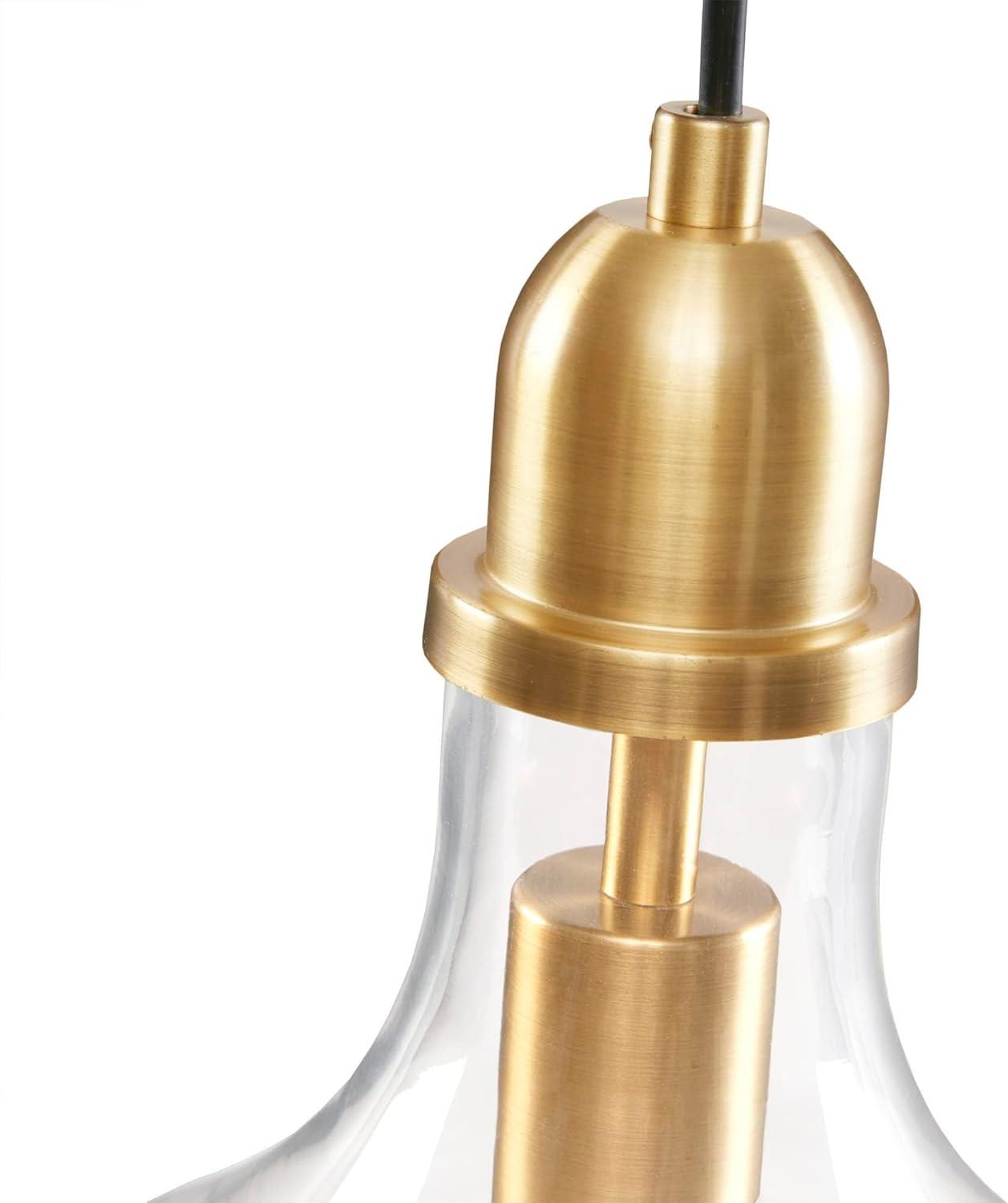 Ink+Ivy 9"x95.5" Auburn Bell Shaped Hanging Glass Simple Industrial Pendant Light Gold: Modern Ceiling Fixture, 60W E26, Adjustable Height