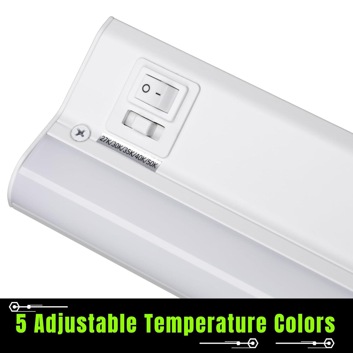 American Lighting UCR-5CCT-8-WH Undercabinet 8 in. 5CCT LED Courant, White Finish