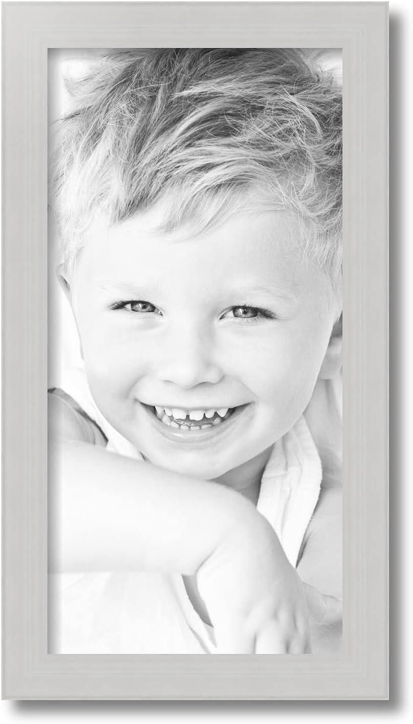 ArtToFrames 10x20 Inch White Picture Frame, This 1.5" Custom Wood Poster Frame is Off White Wash Barnwood Style Frame, for Your Art or Photos - Comes with Regular Glass, WOM0066-56673-YWHT-10x20