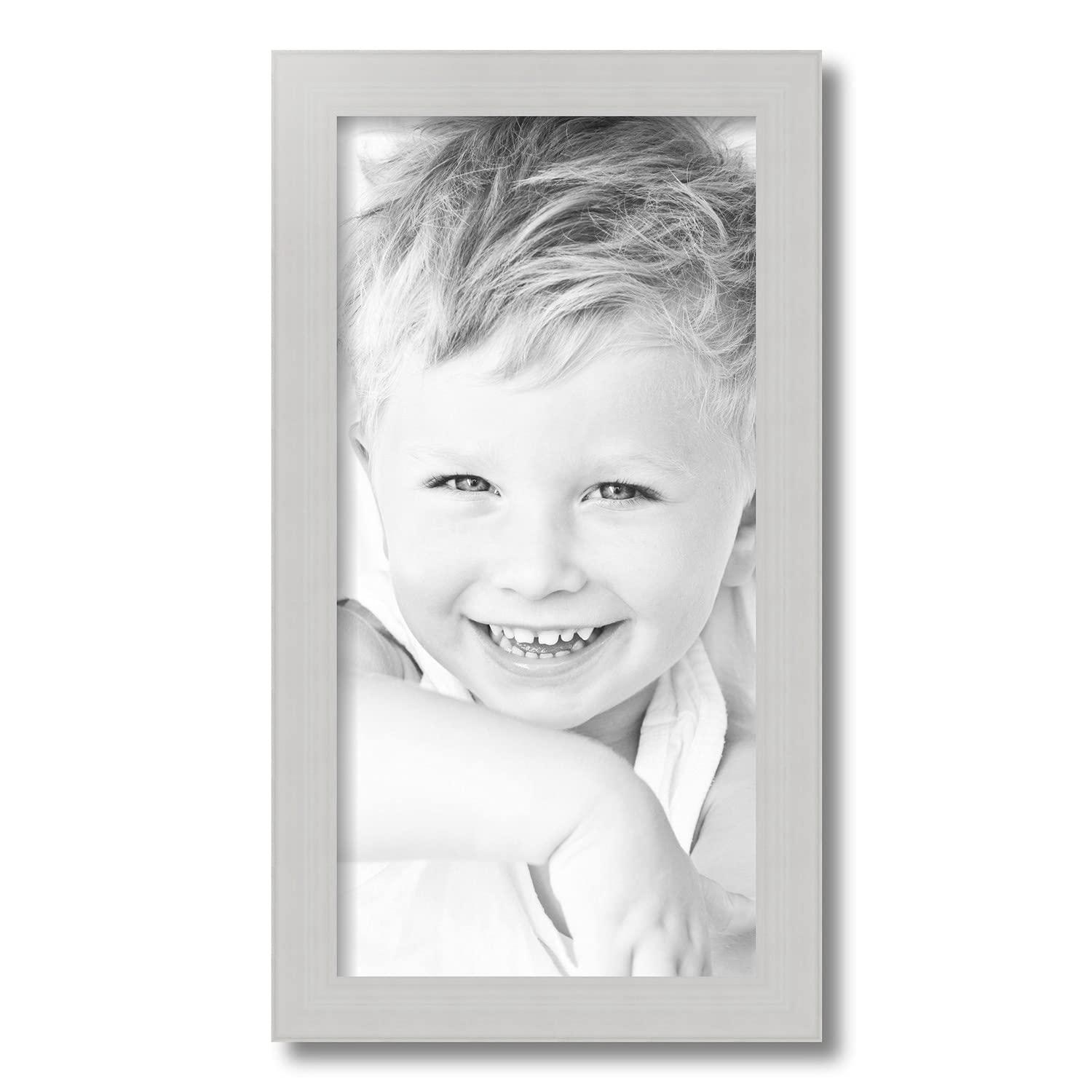 ArtToFrames 10x20 Inch White Picture Frame, This 1.5" Custom Wood Poster Frame is Off White Wash Barnwood Style Frame, for Your Art or Photos - Comes with Regular Glass, WOM0066-56673-YWHT-10x20