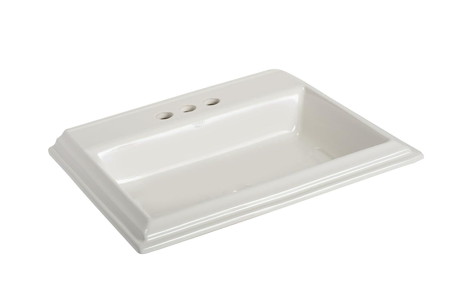 Mansfield Plumbing Products Brentwood 18.9375'' White Vitreous China Rectangular Bathroom Sink with Overflow