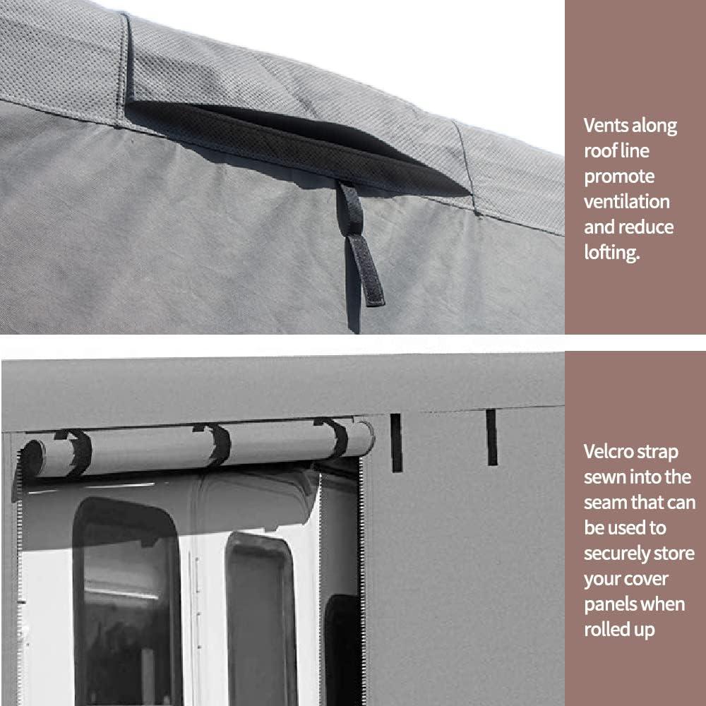 Seamander Travel Trailer RV Cover, fit sizes from 14' to 35', 3 layers Top panel, extra straps for windproof