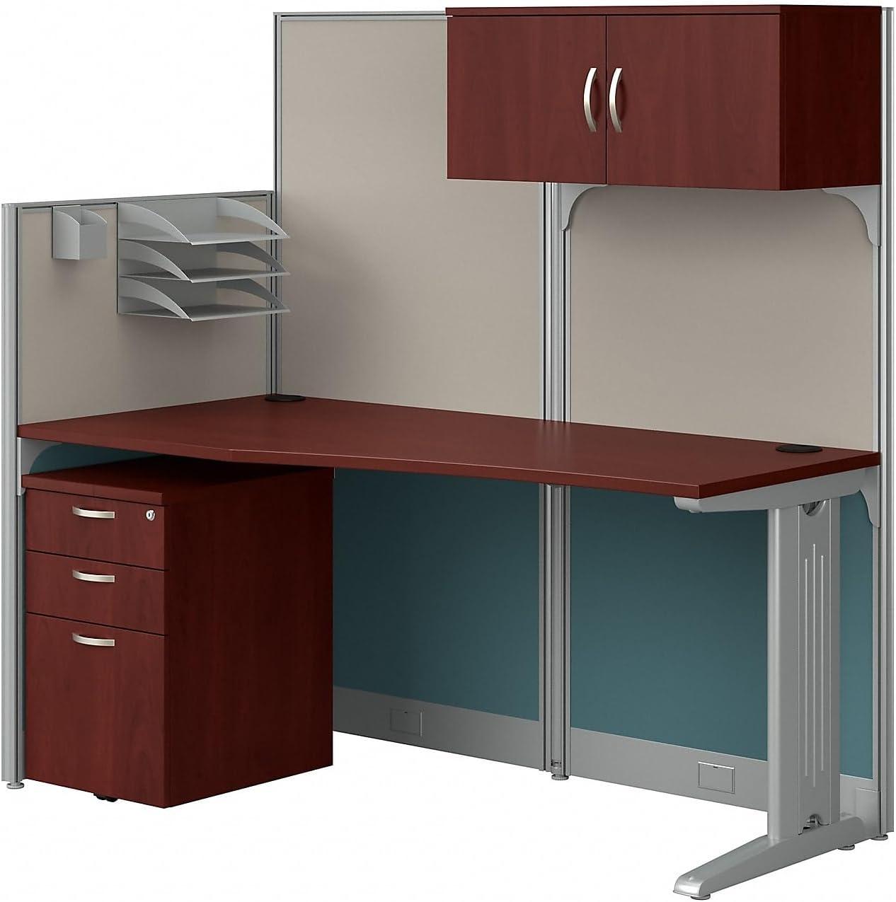 Bush Business Furniture Office In An Hour Rectangle 1 Person Cubicle with Cable Management