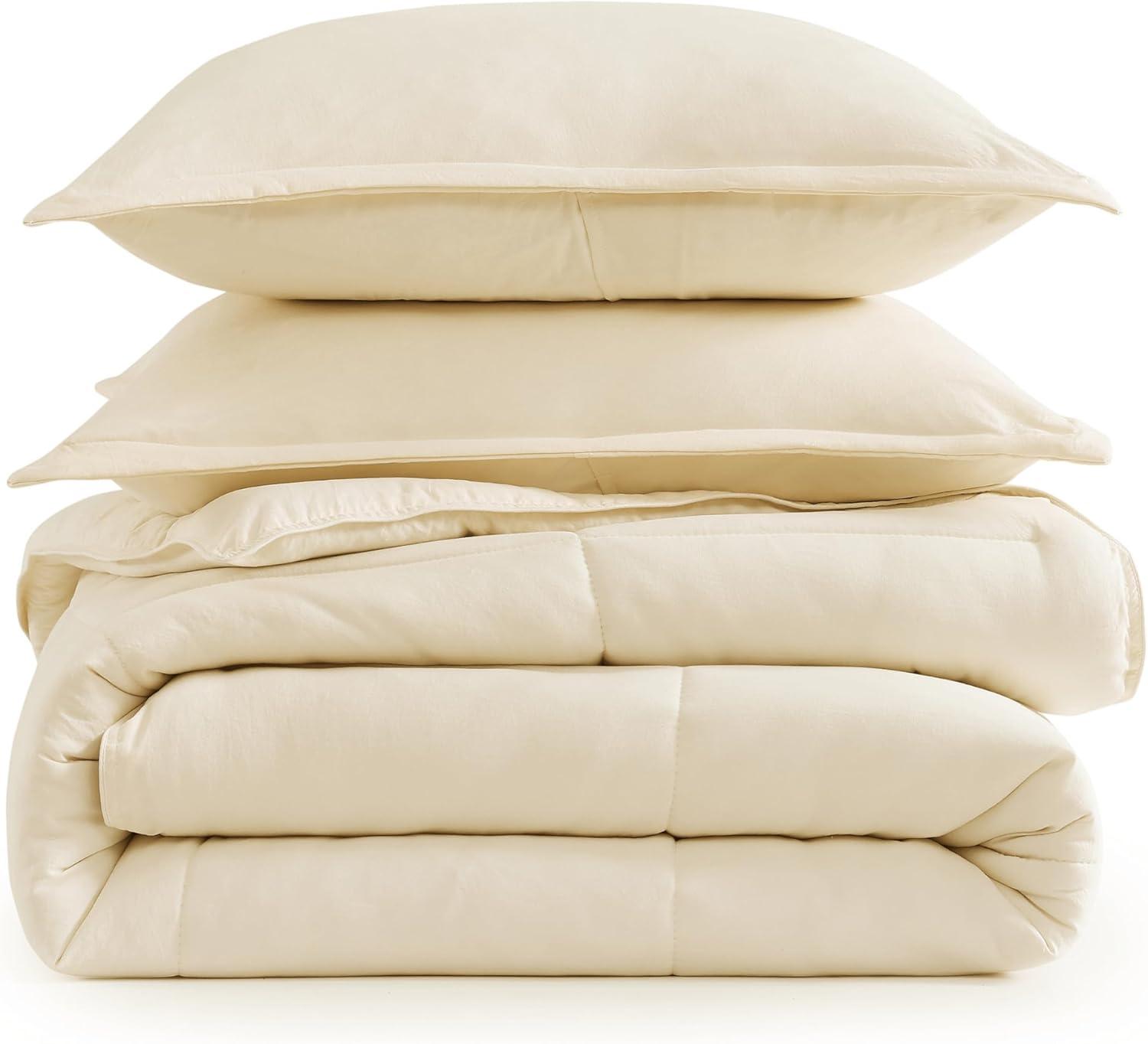 Ivory King Microfiber Bed in a Bag Set