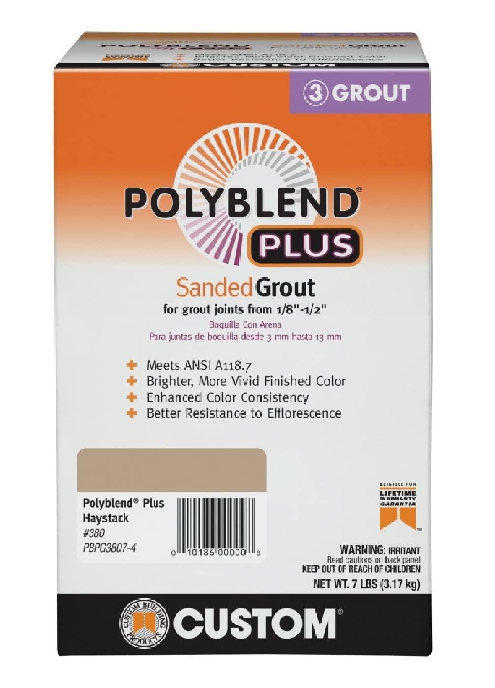 Custom Building Products Polyblend Plus Indoor and Outdoor Haystack Sanded Grout 7 lb