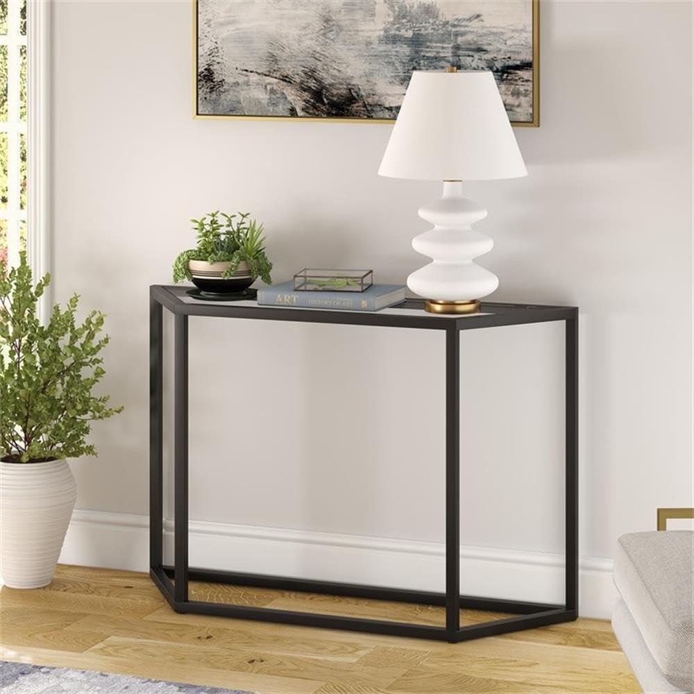 Evelyn&Zoe Levi 44" Wide Trapezoid Console Table, Blackened Bronze