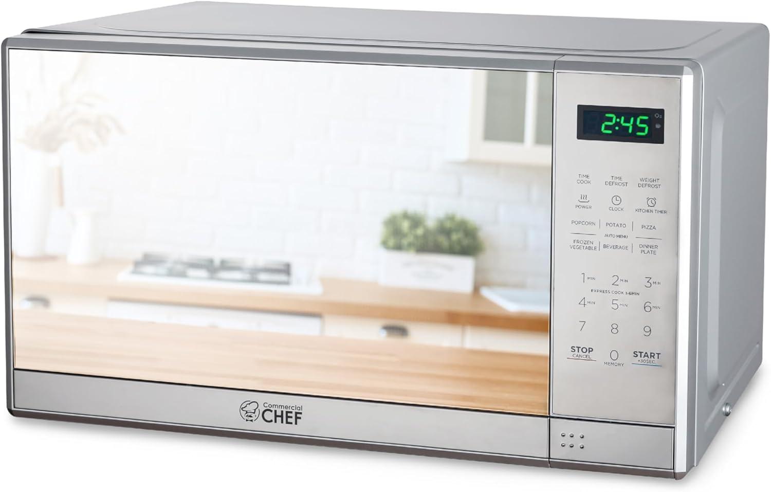 COMMERCIAL CHEF Countertop Microwave Oven 0.7 Cu. Ft. 700W, Stainless Steel