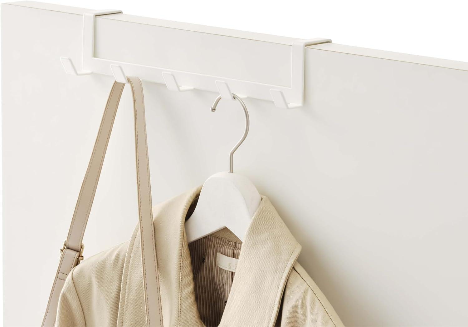 Yamazaki Home Over The Door Hooks - Hanging Coat Rack, Steel, Wide, Over-the-Door