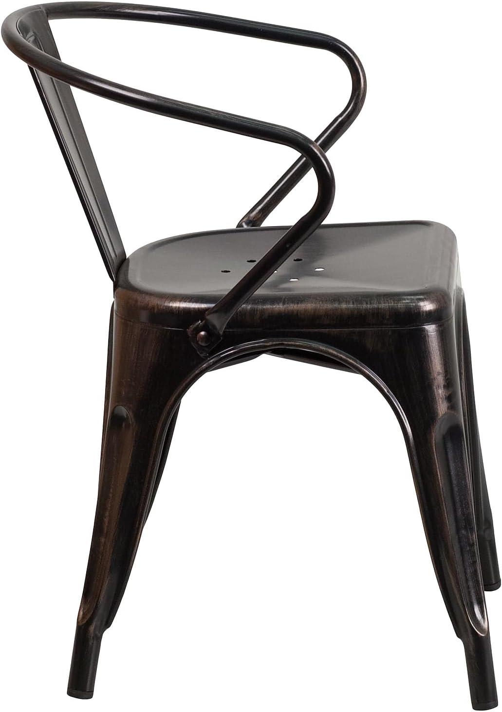 Flash Furniture Hucheson Metal Indoor-Outdoor Chair with Arms