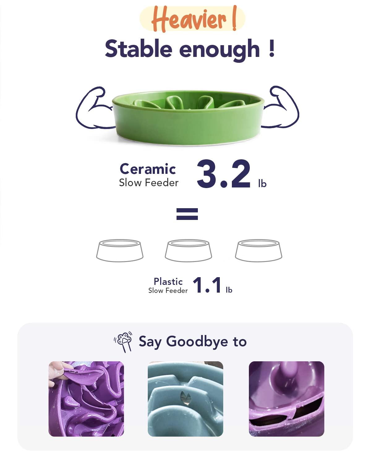 Ceramic Slow Feed Dog Bowls