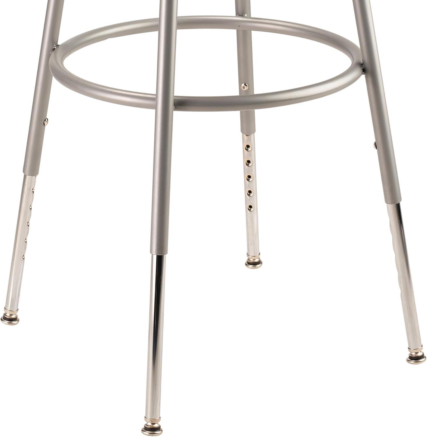 National Public Seating 6200 Series Height Adjustable Heavy Duty Steel Stool with Footring