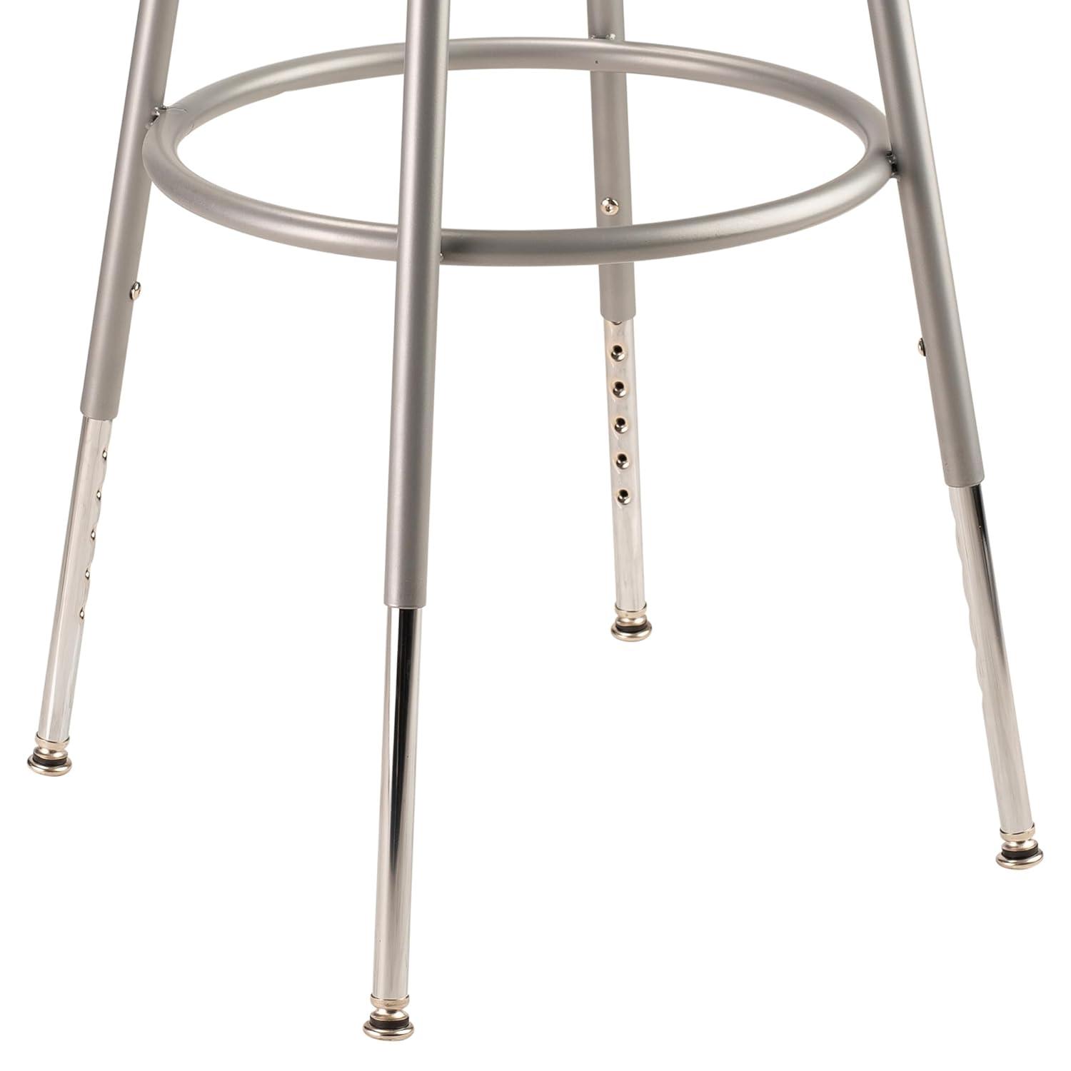 National Public Seating 6200 Series Height Adjustable Heavy Duty Steel Stool with Footring