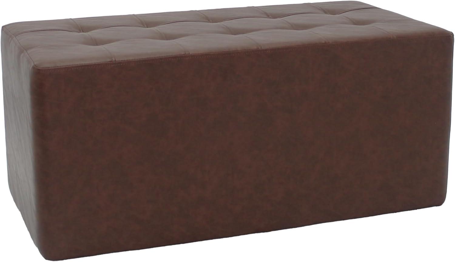 Distressed Tufted Rectangle Ottoman