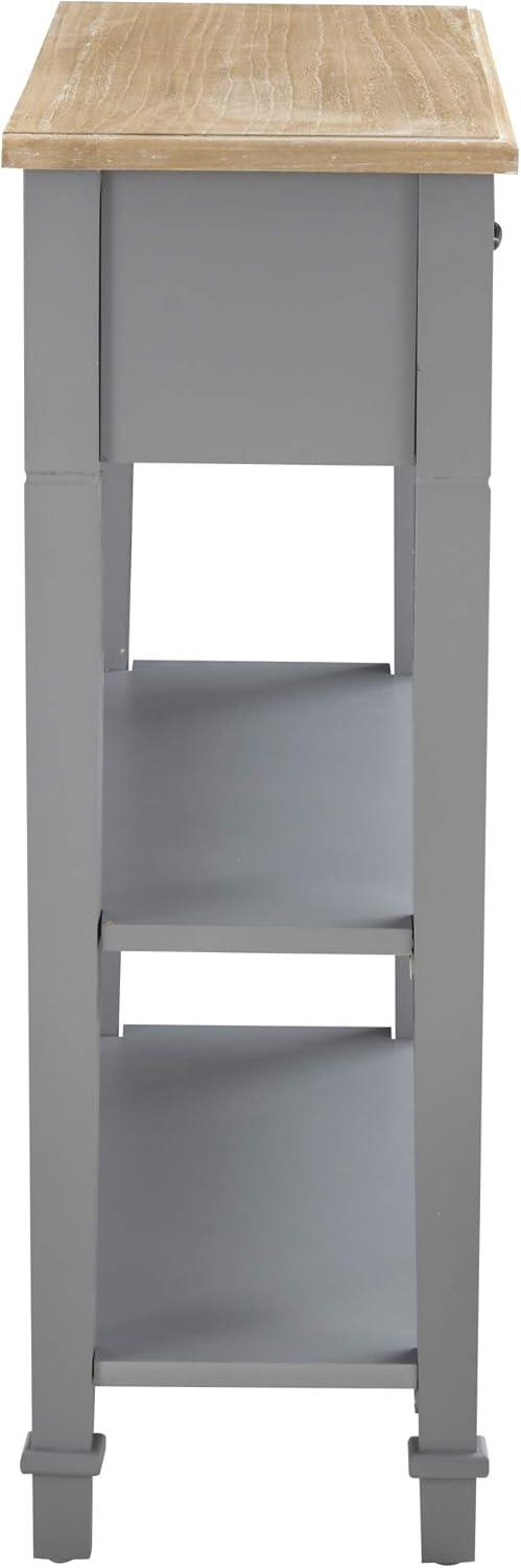 HOMCOM Entry Way Table Modern Style Sofa Console with Drawer and Shelves, Sturdy Build, and Large Storage, Gray