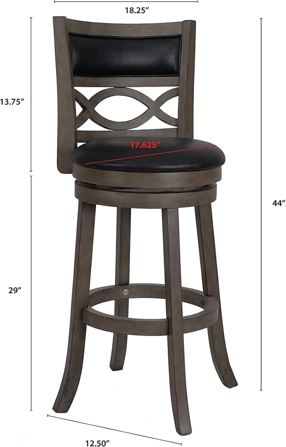 New Classic Furniture Manchester 29" Wood Bar Stool in Olive Gray/Black