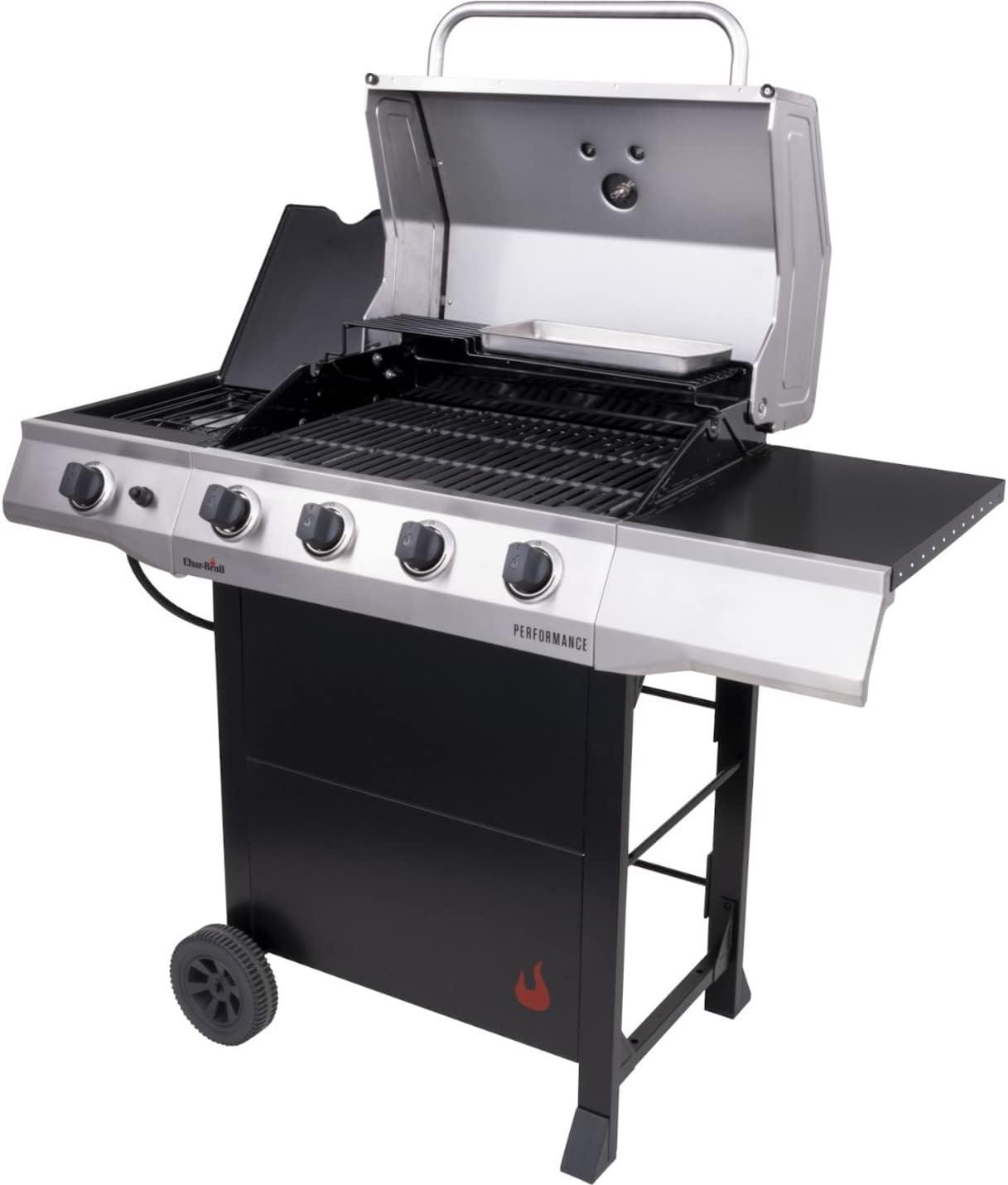 Charbroil Performance Series 4-Burner Propane Gas Grill Cart with Side Burner