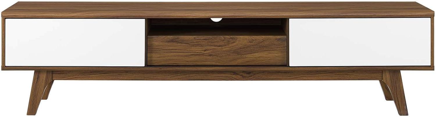 Envision 70" White Walnut Mid-Century Modern Media Console