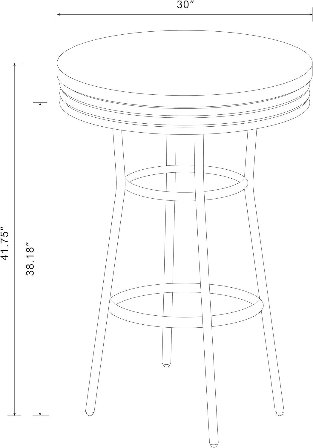 Coaster Company 1950's White Retro Bar (Chairs Sold Separately)