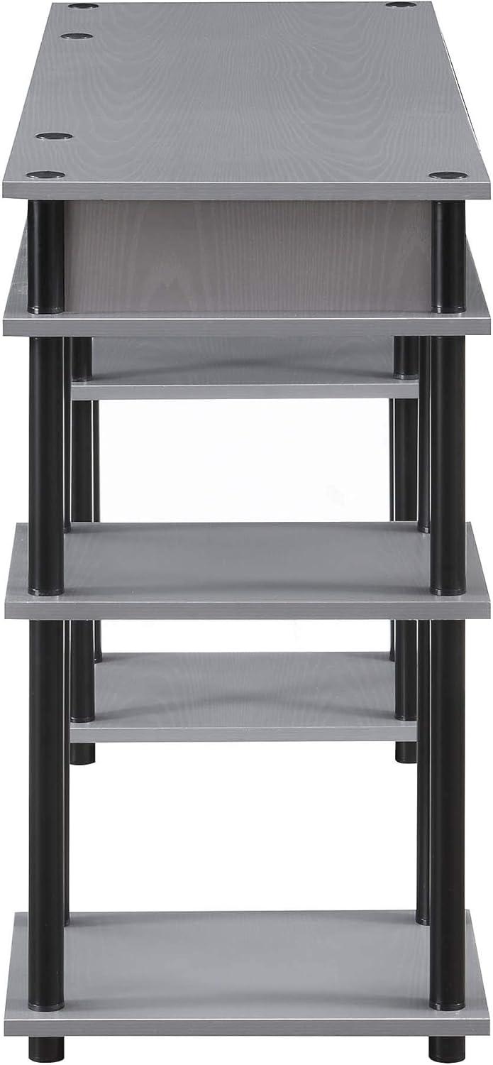 Modern Gray & Black No-Tools 48" Student Desk with Storage