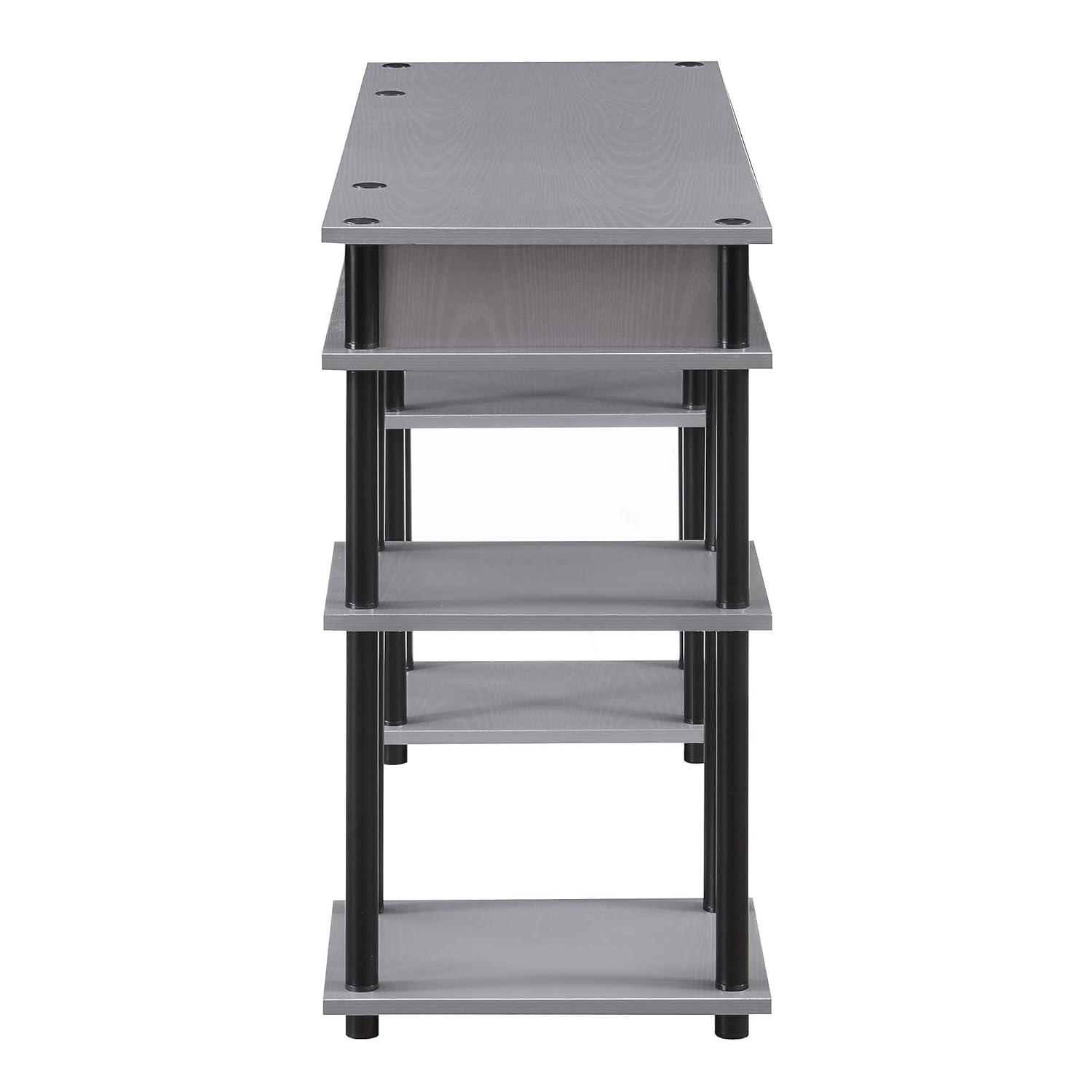 Designs2Go No-tools Student Desk in Gray Wood Finish and Black Steel Poles