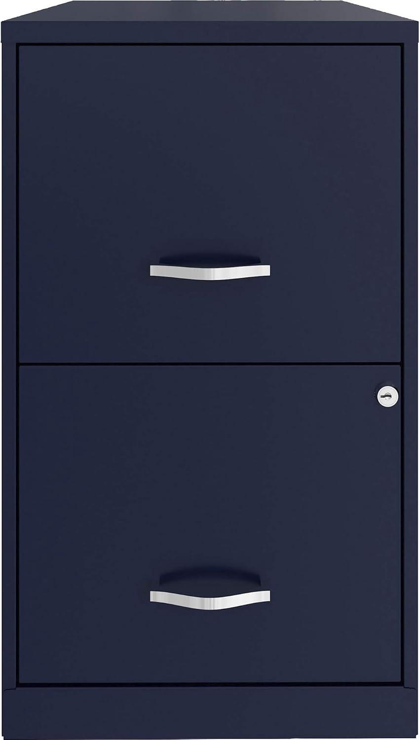 Navy 18" Lockable 2-Drawer Steel File Cabinet