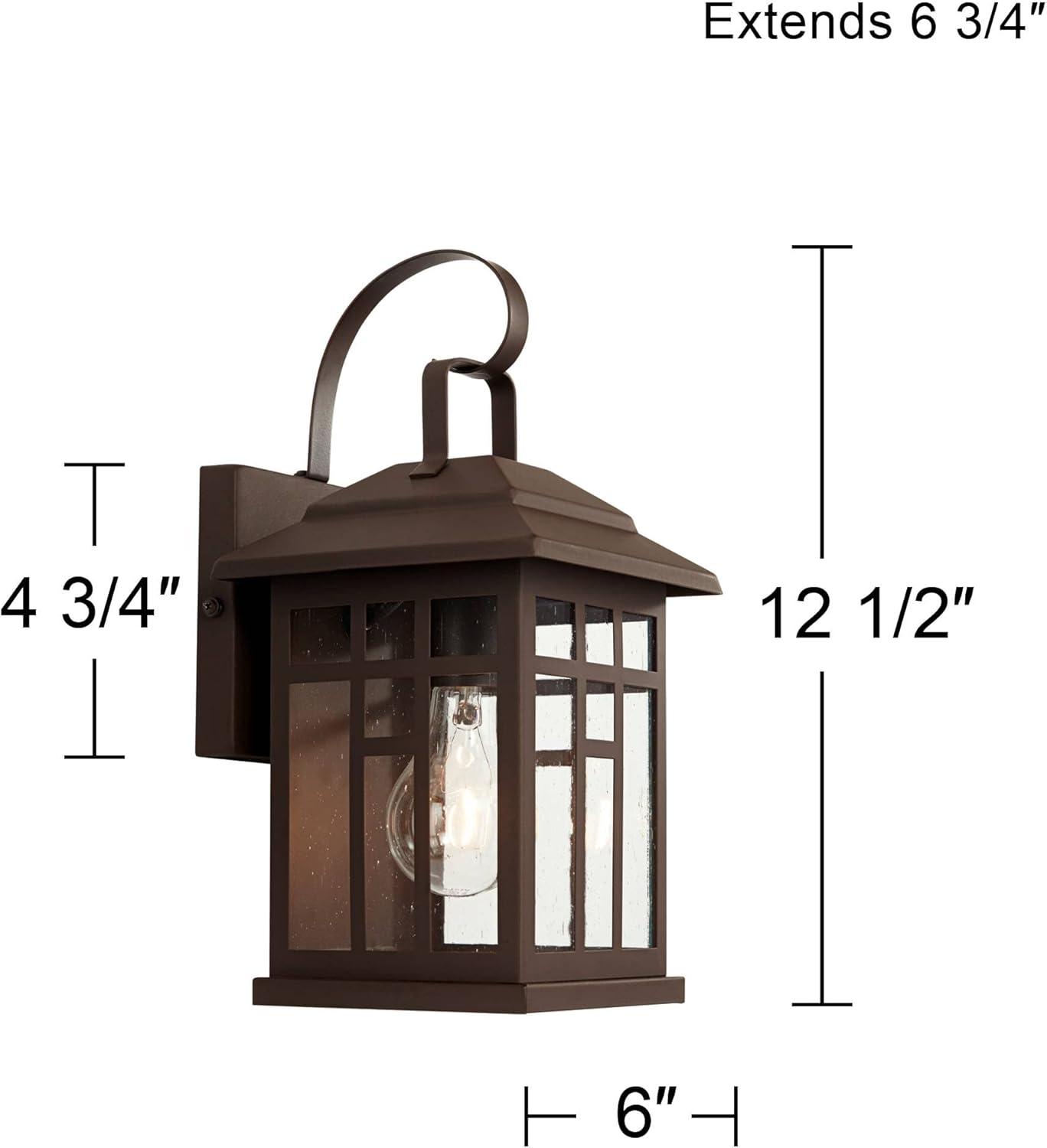 Bronze Carriage Style Outdoor Wall Lantern Set with Clear Glass