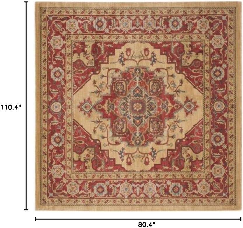 Mahal MAH698 Power Loomed Indoor Area Rug - Red/Natural - 6'7"x9'2" - Safavieh.