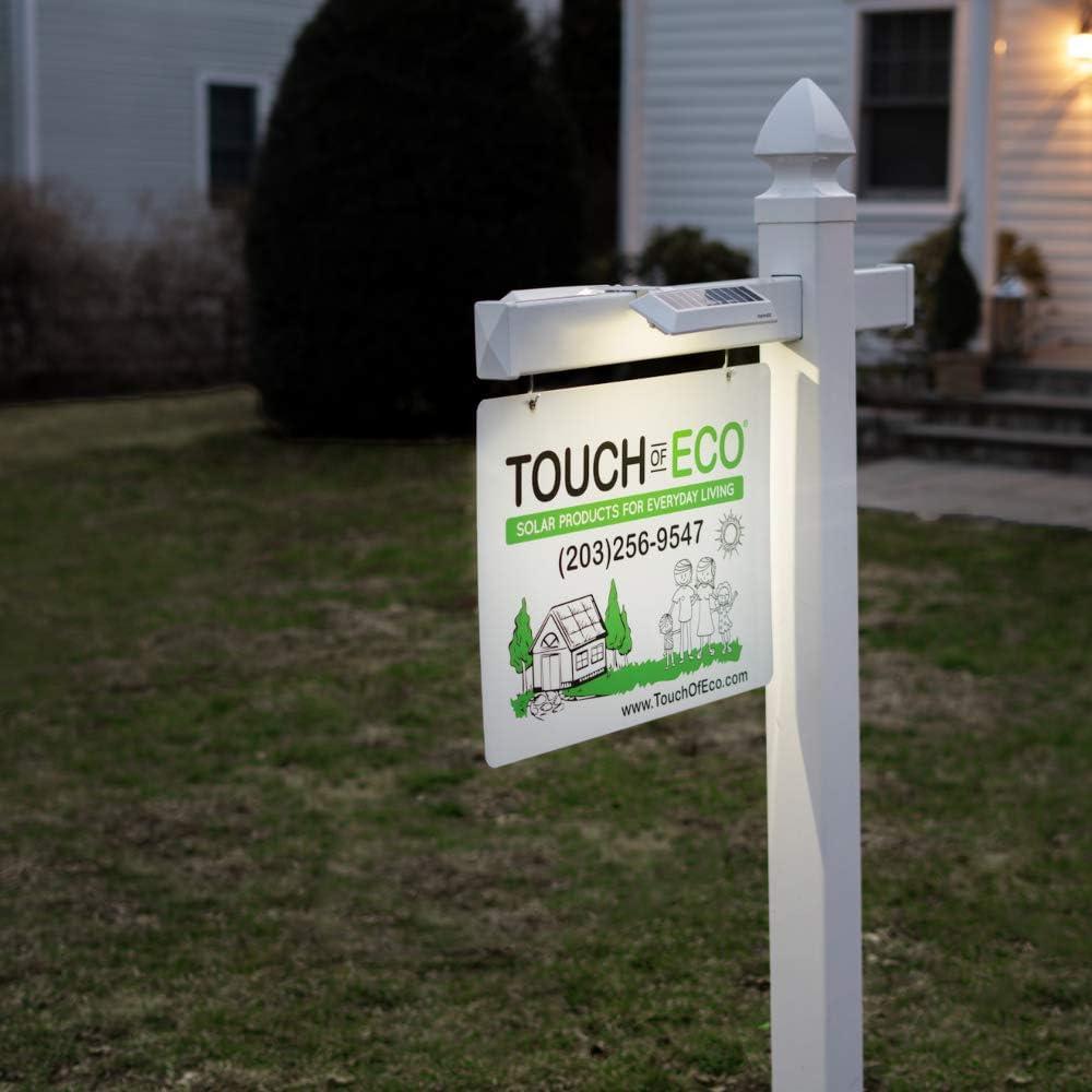 Touch of ECO LITEAGENT - Solar LED for Post & Sign Lighting - Includes Adjustable Mounting Bracket (Set of 2)
