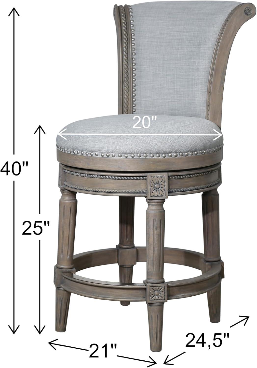 Ophelia & Co. Ted High Back Solid Wood Swivel Bar Stool