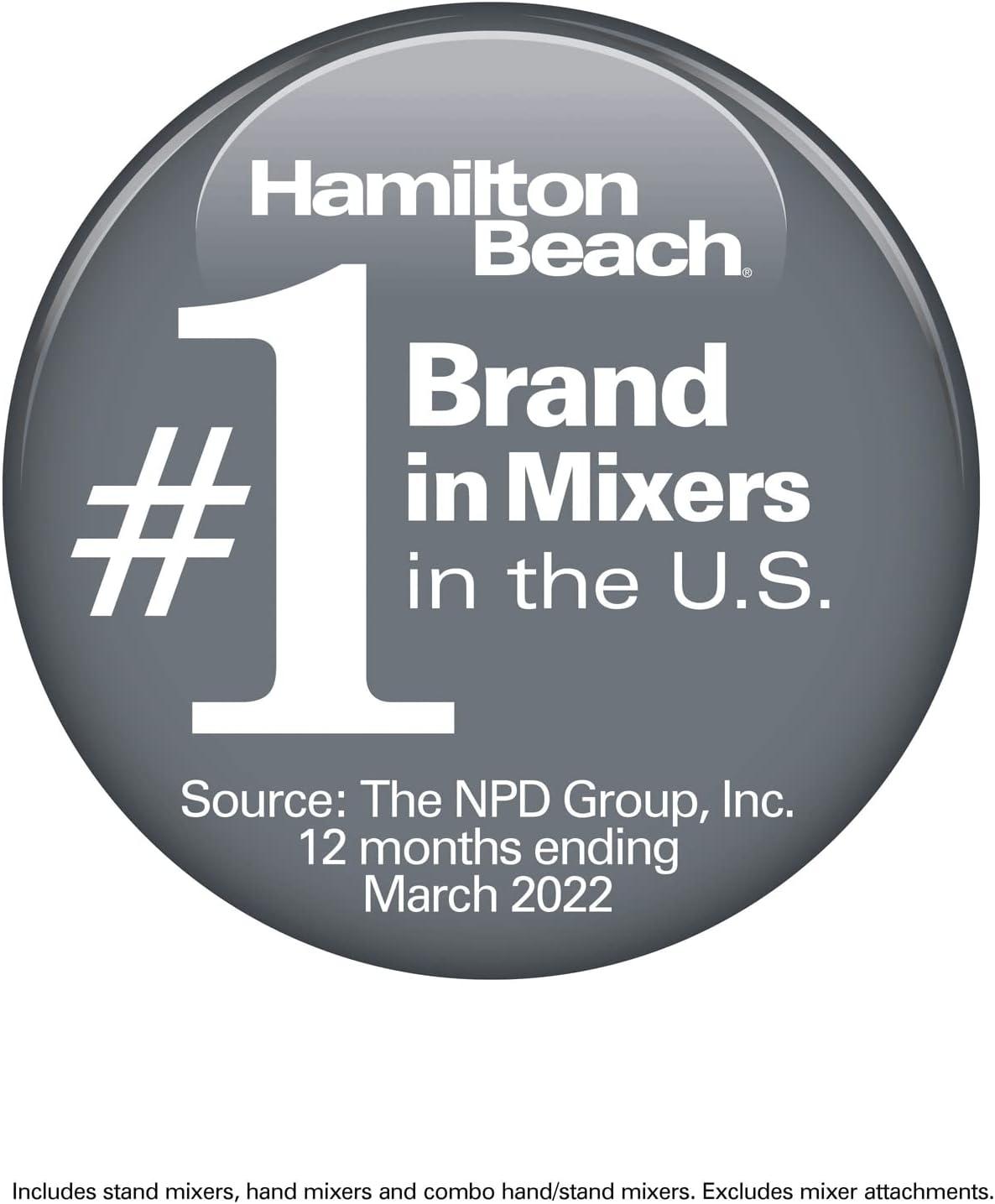 Hamilton Beach Classic Stand and Hand Mixer, 4 Quart Stainless Steel Bowl, 6 Speeds with Quick Burst, Black, 64651