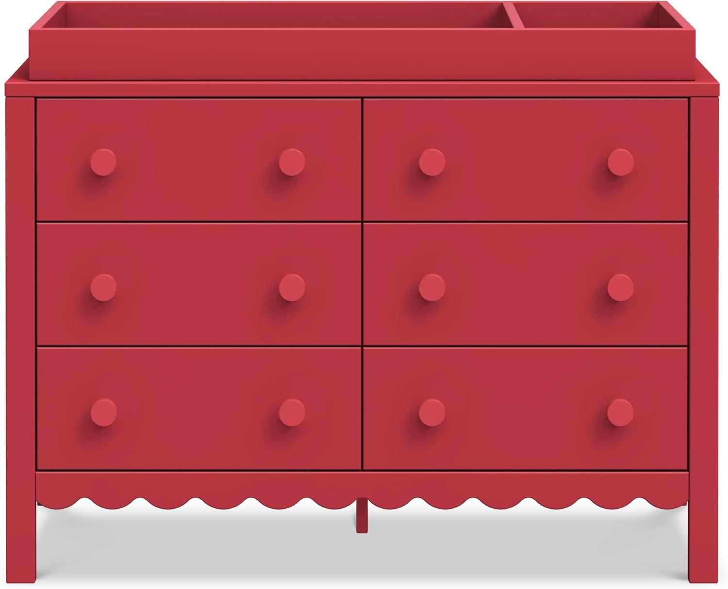 DaVinci Sammy Scallop 6 Drawer Dresser - Tomato Red