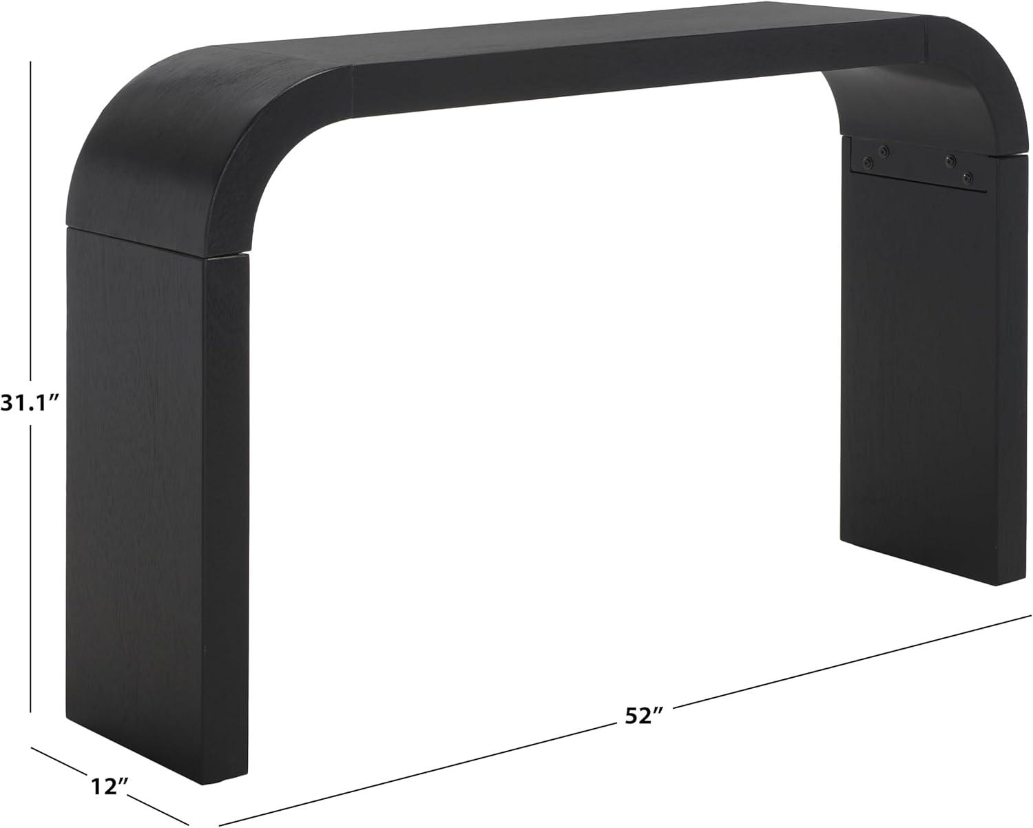 Liasonya Curved Console Table - Black - Safavieh