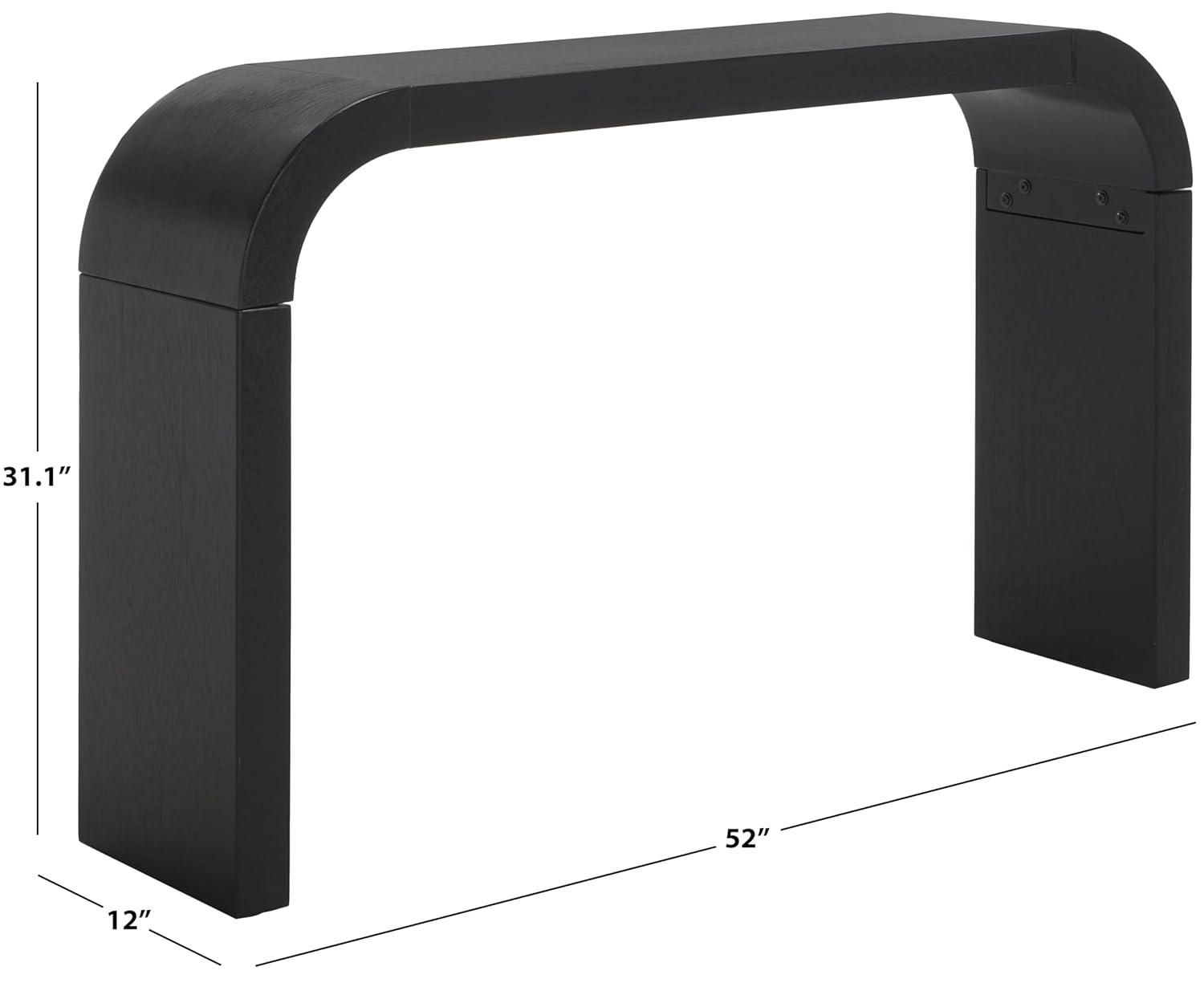Liasonya Curved Console Table - Black - Safavieh