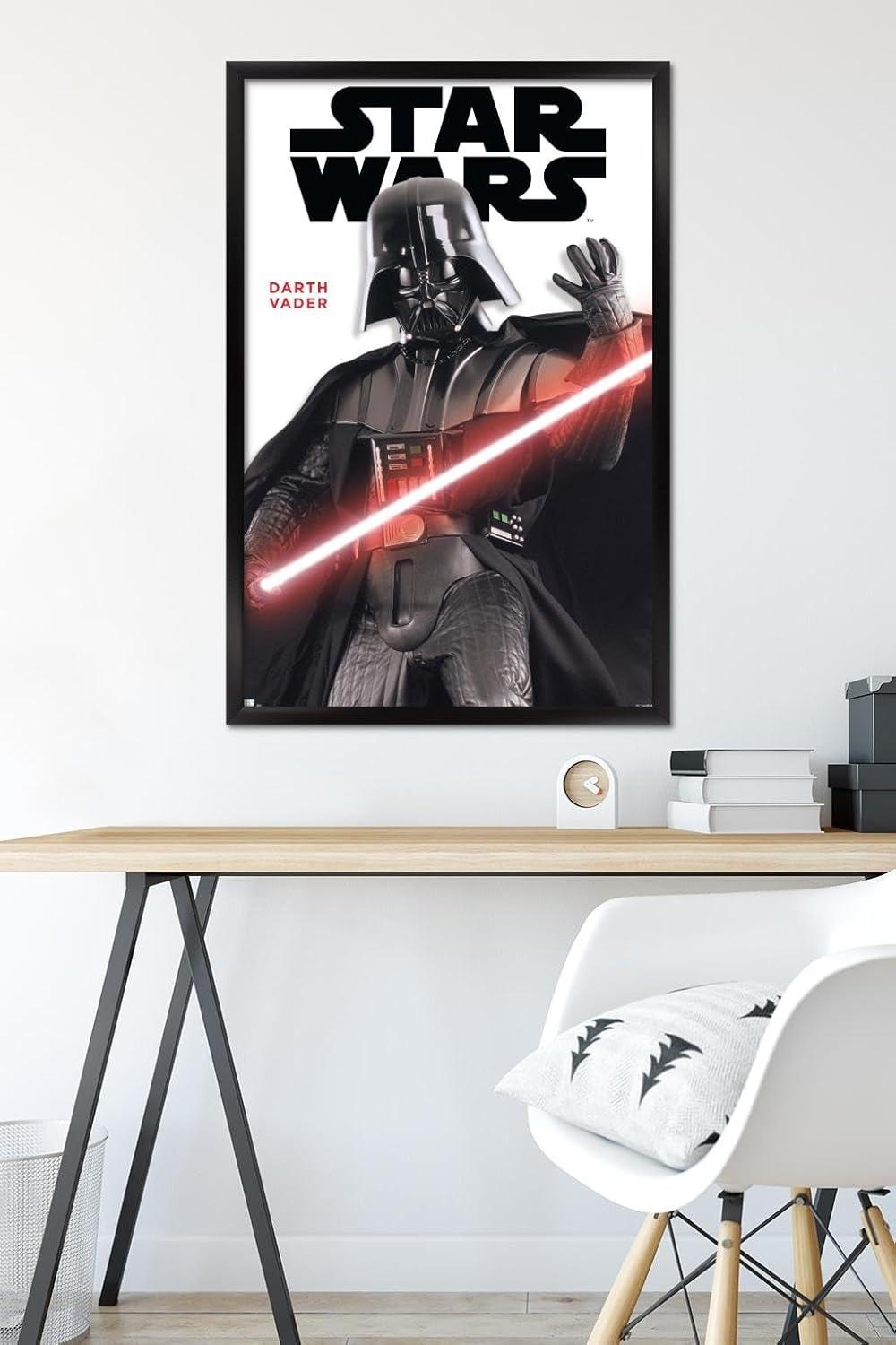 Trends International Star Wars: Saga - Darth Vader Feature Series Framed Wall Poster Prints Black Framed Version 22.375" x 34"