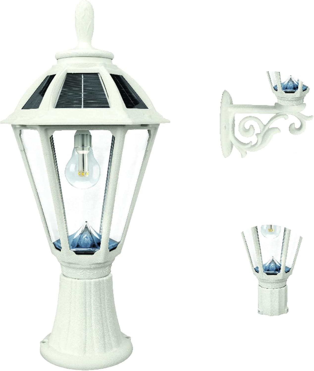 White Solar LED Outdoor Post Light with Multiple Mounting Options