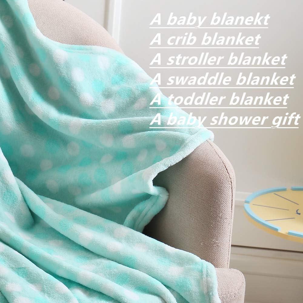 CREVENT 30"X40" Lightweight Warm Plush Baby Blanket for Infant Toddler Newborn Crib Cot Stroller,Unisex,Green Rainbow